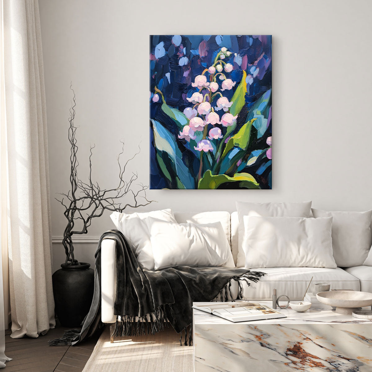 Delicate Lily-of-the-Valley Oil Painting Canvas Wall Art
