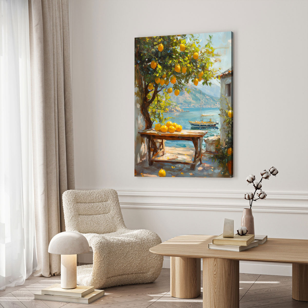 Mediterranean Art Lemon Vista Nature Artwork
