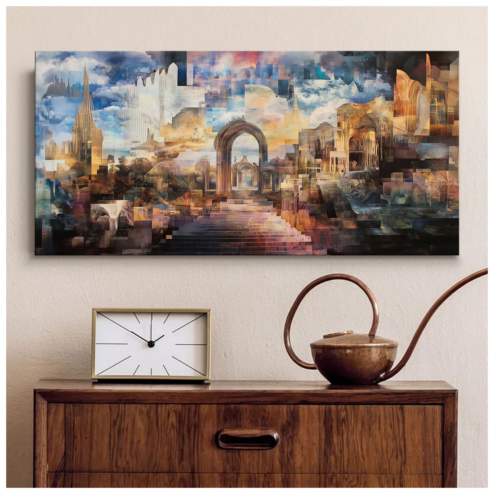 Surreal Architecture Abstract Canvas Wall Art for Living Room