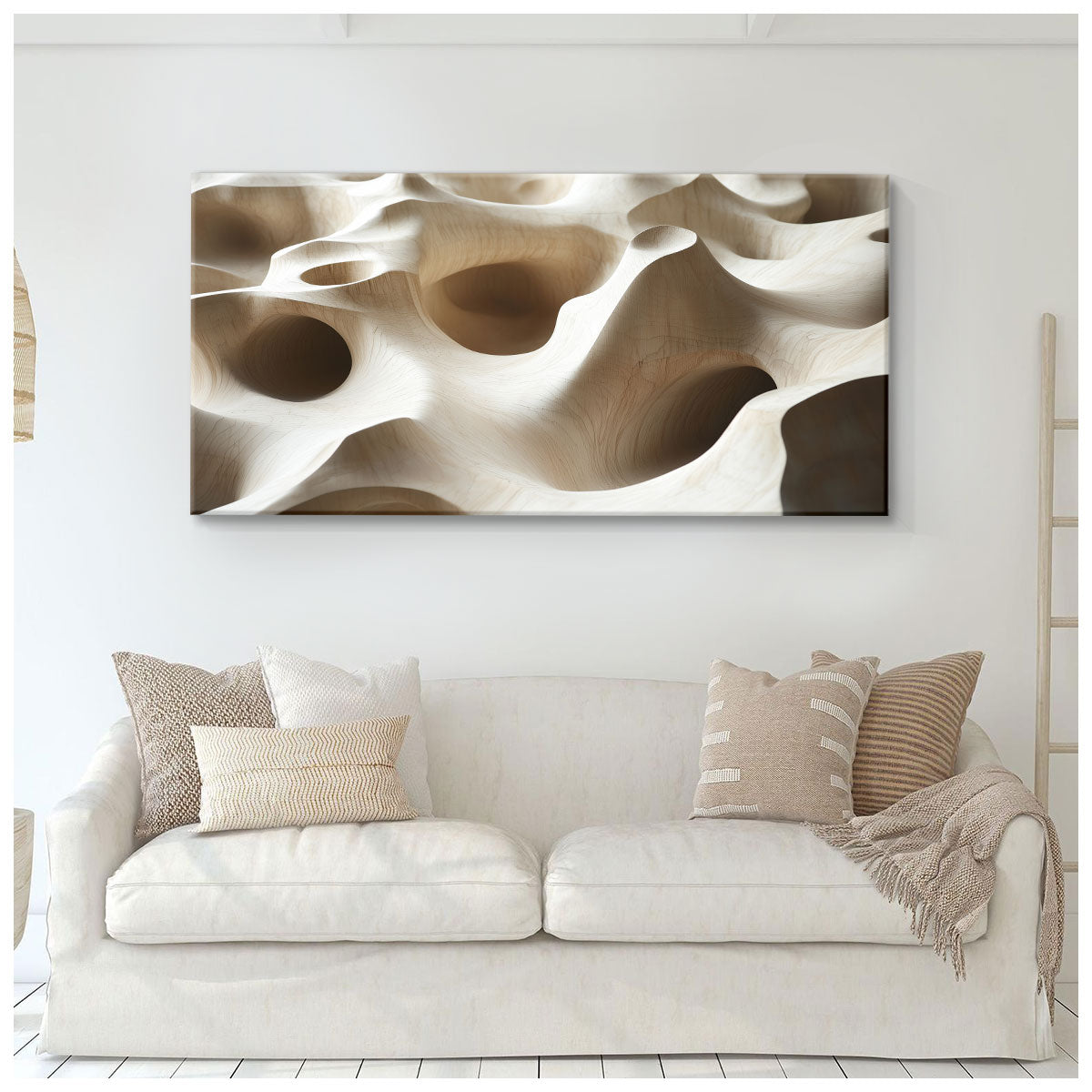 Carved Currents Abstract Canvas Wall Art for Living Room