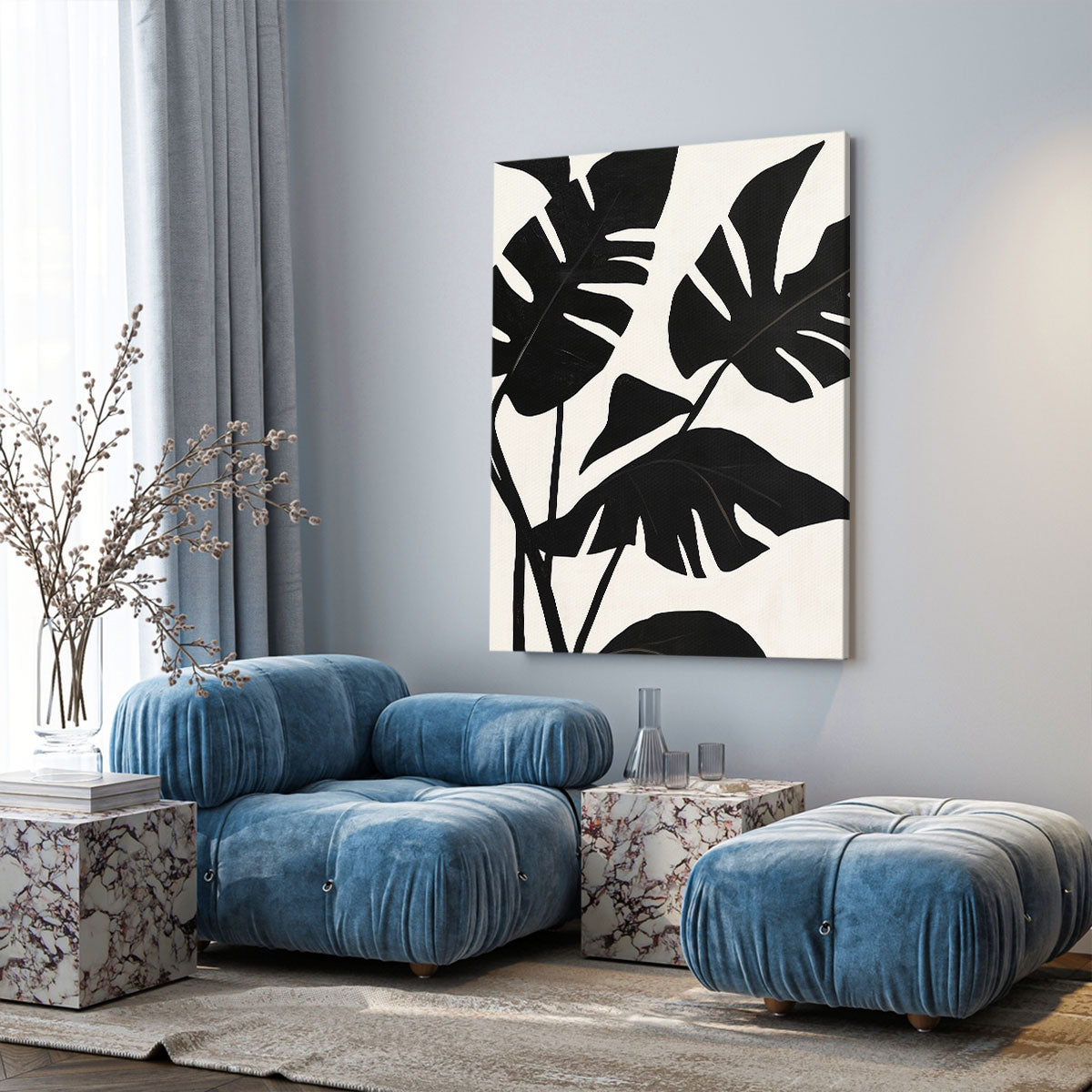 Monstera Leaf Canvas Abstract Wall Art