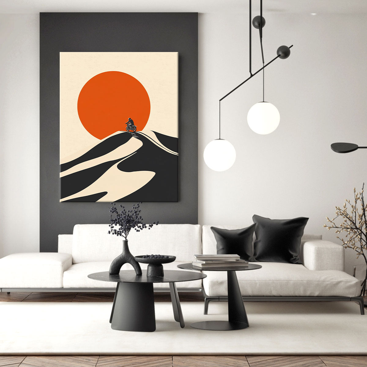 Adventure Rider Sunset Abstract Wall Art