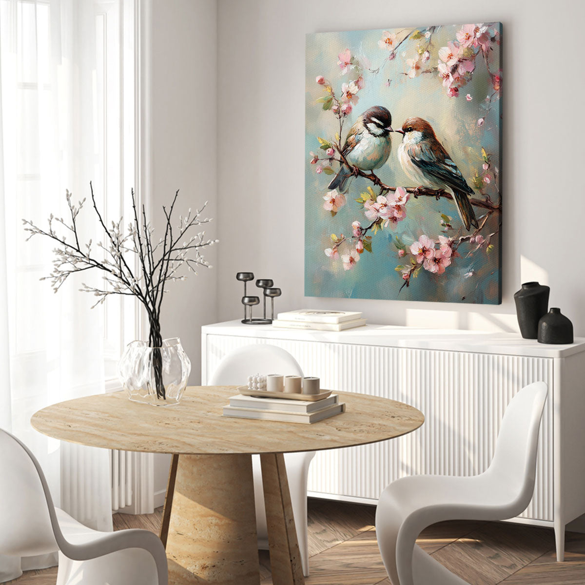 Resting Birds - Vintage Oil Painting Canvas Print