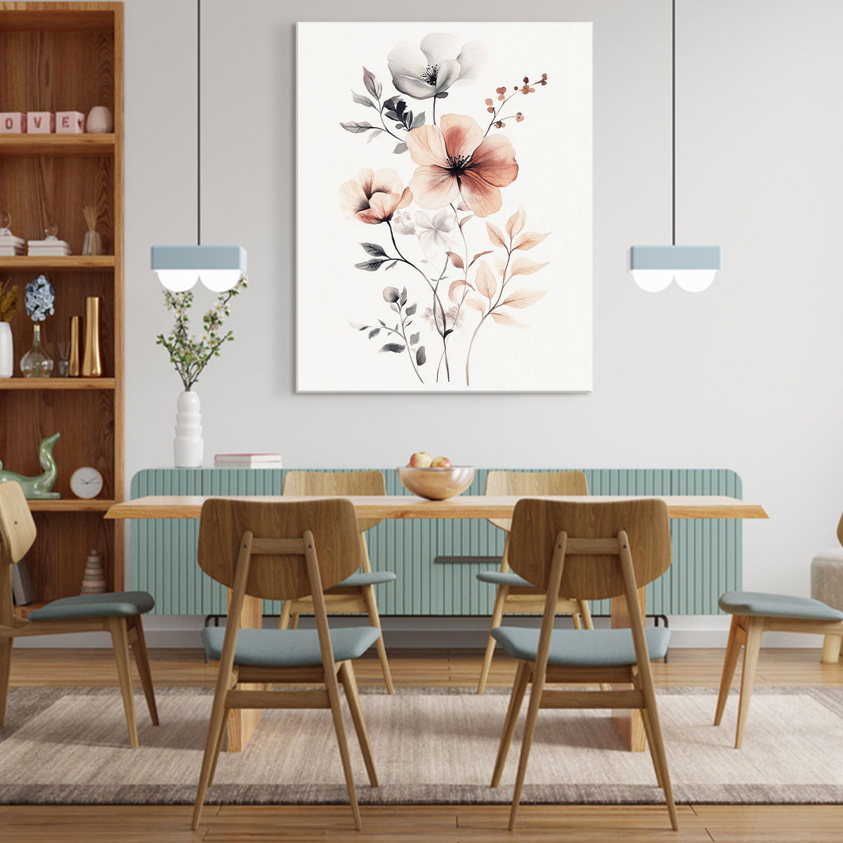 Botanical Watercolor - Minimalist Canvas Wall Art