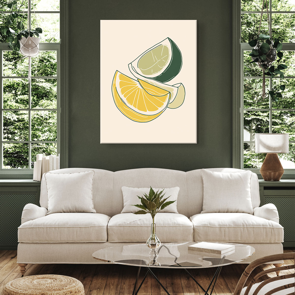 Lemon And Lime Slices Abstract Wall Art