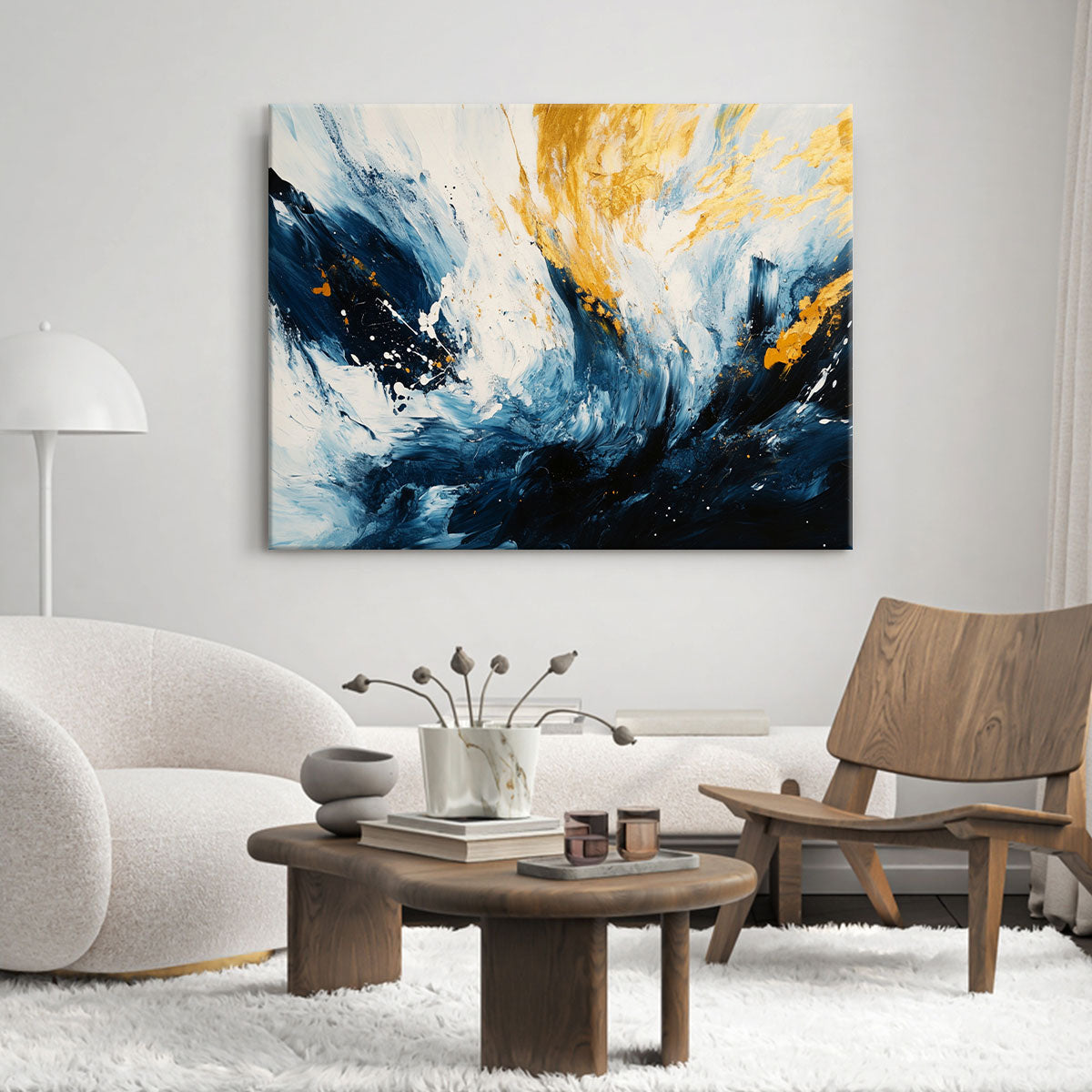 Dynamic Abstract Brushstrokes Modern Canvas Wall Ar