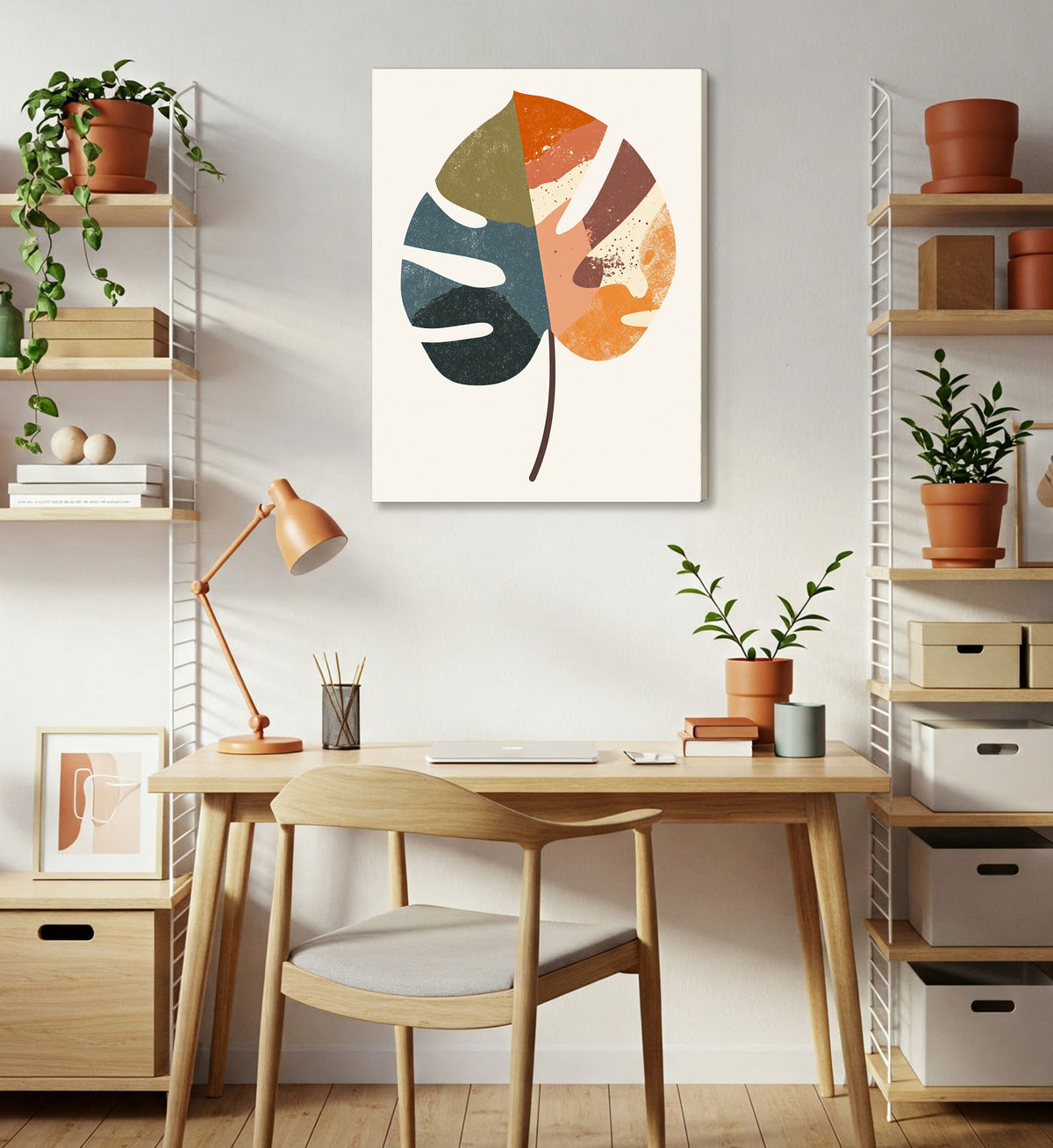 Monstera Leaf Abstract Wall Art