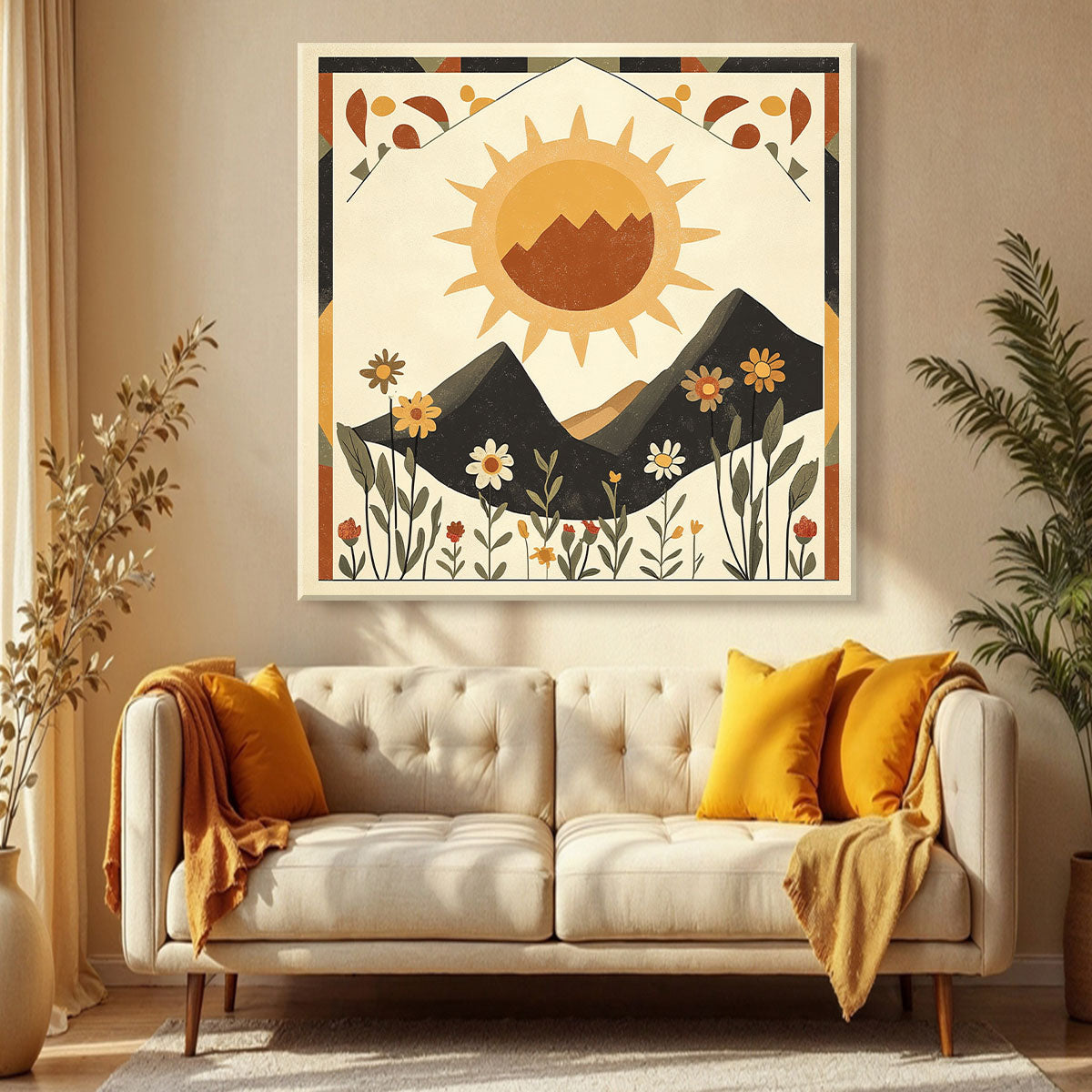 Mountainous Landscape Boho Wall Decor