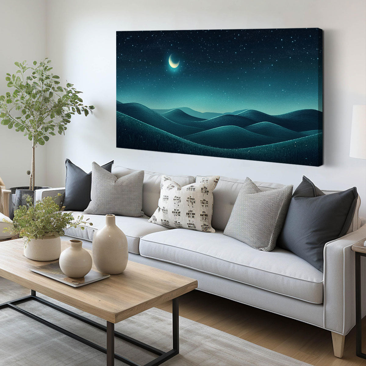 Dreamy Moon Boho Wall Decor Canvas