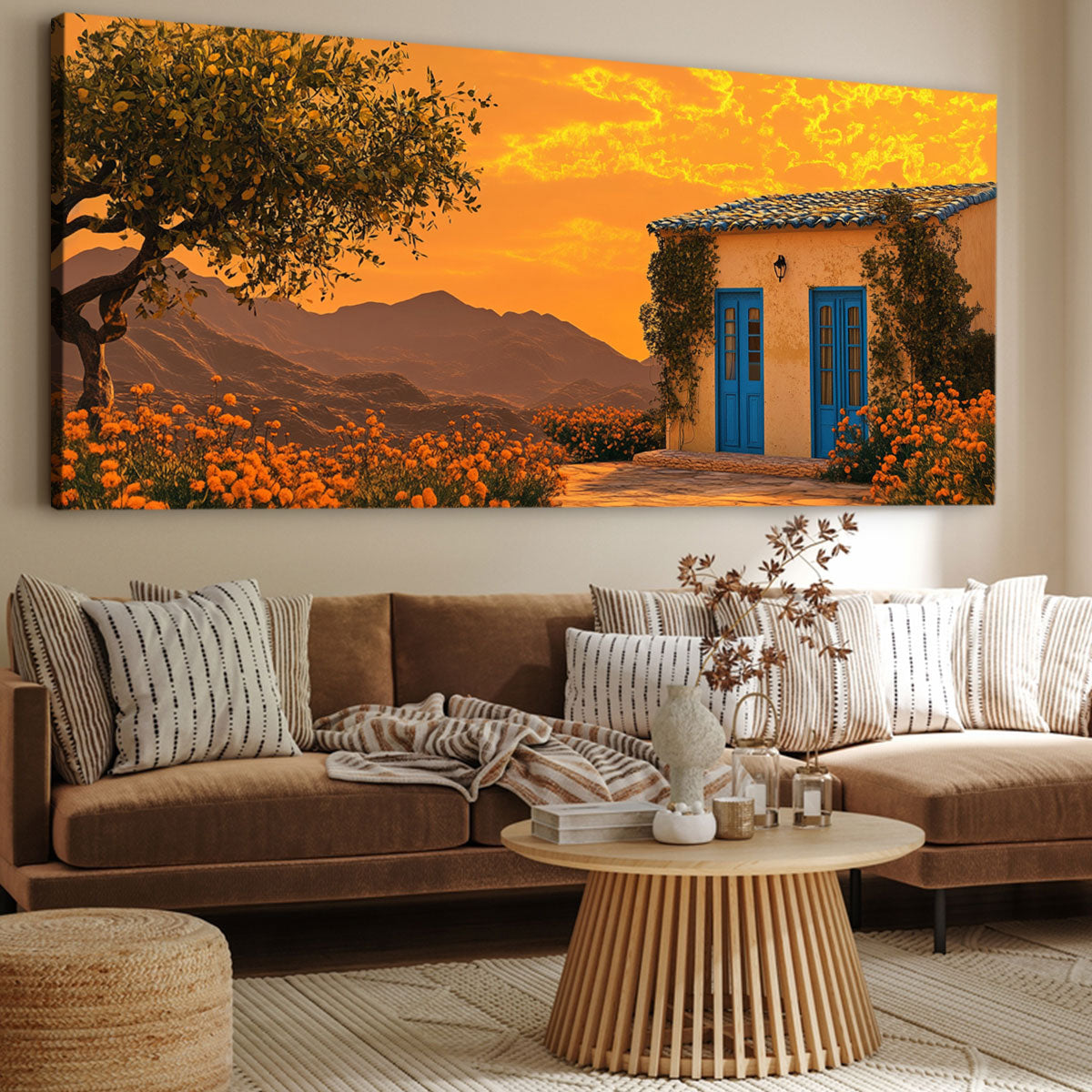 Quaint Villa Mediterranean Art Canvas Print