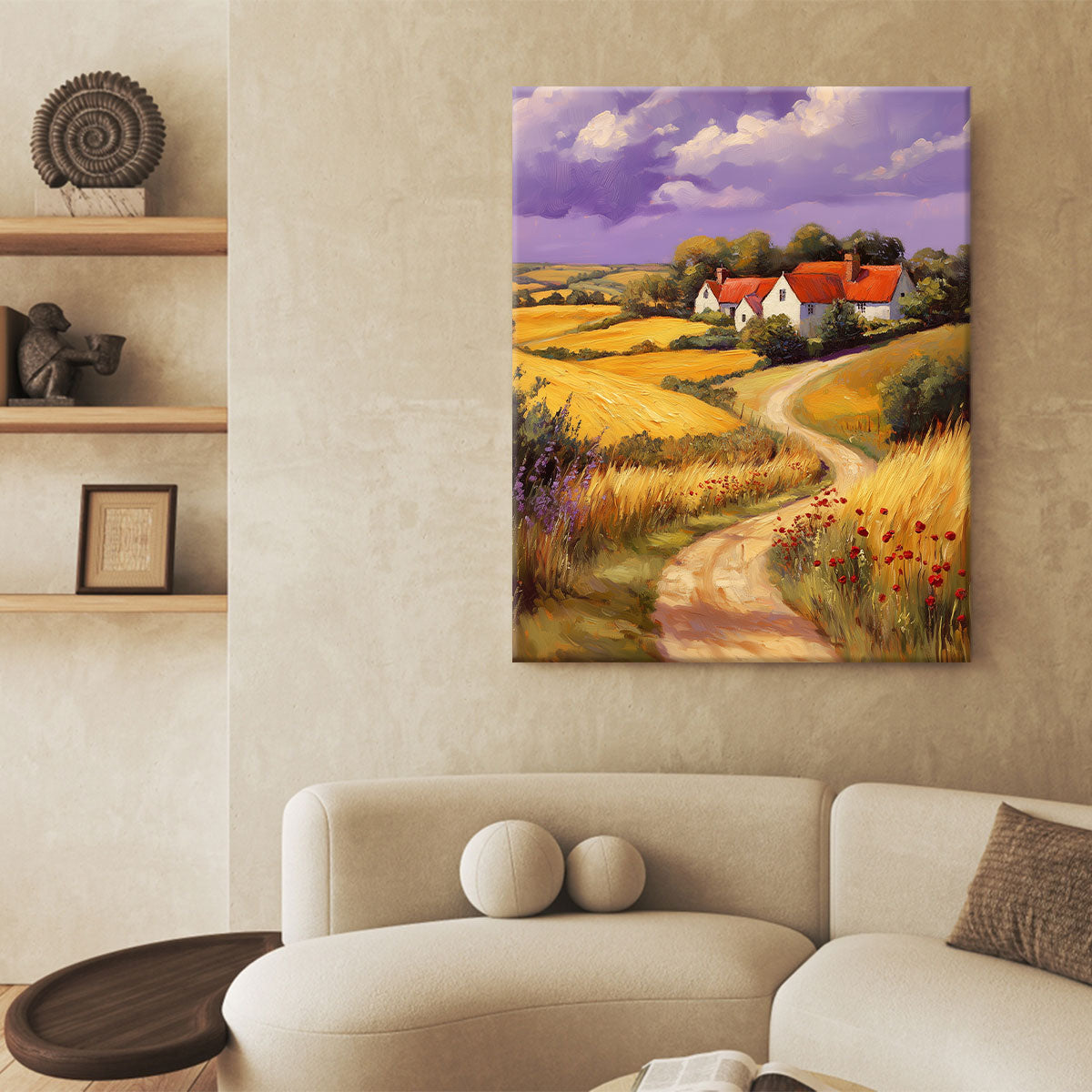 Farmhouse Landscape Canvas Fine Arts Print