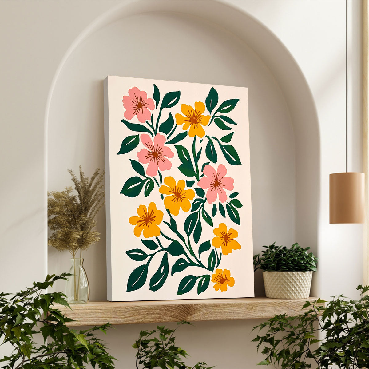 Flower Arrangement Canvas Boho Wall Decor