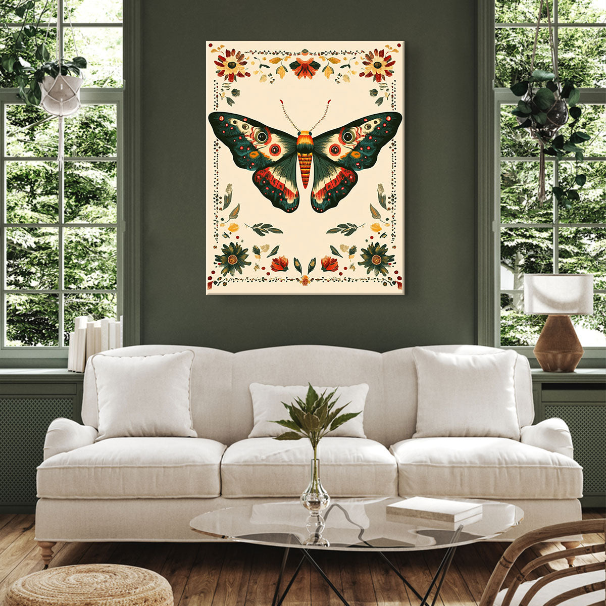 Whimsical Moth And Bloom Boho Wall Decor