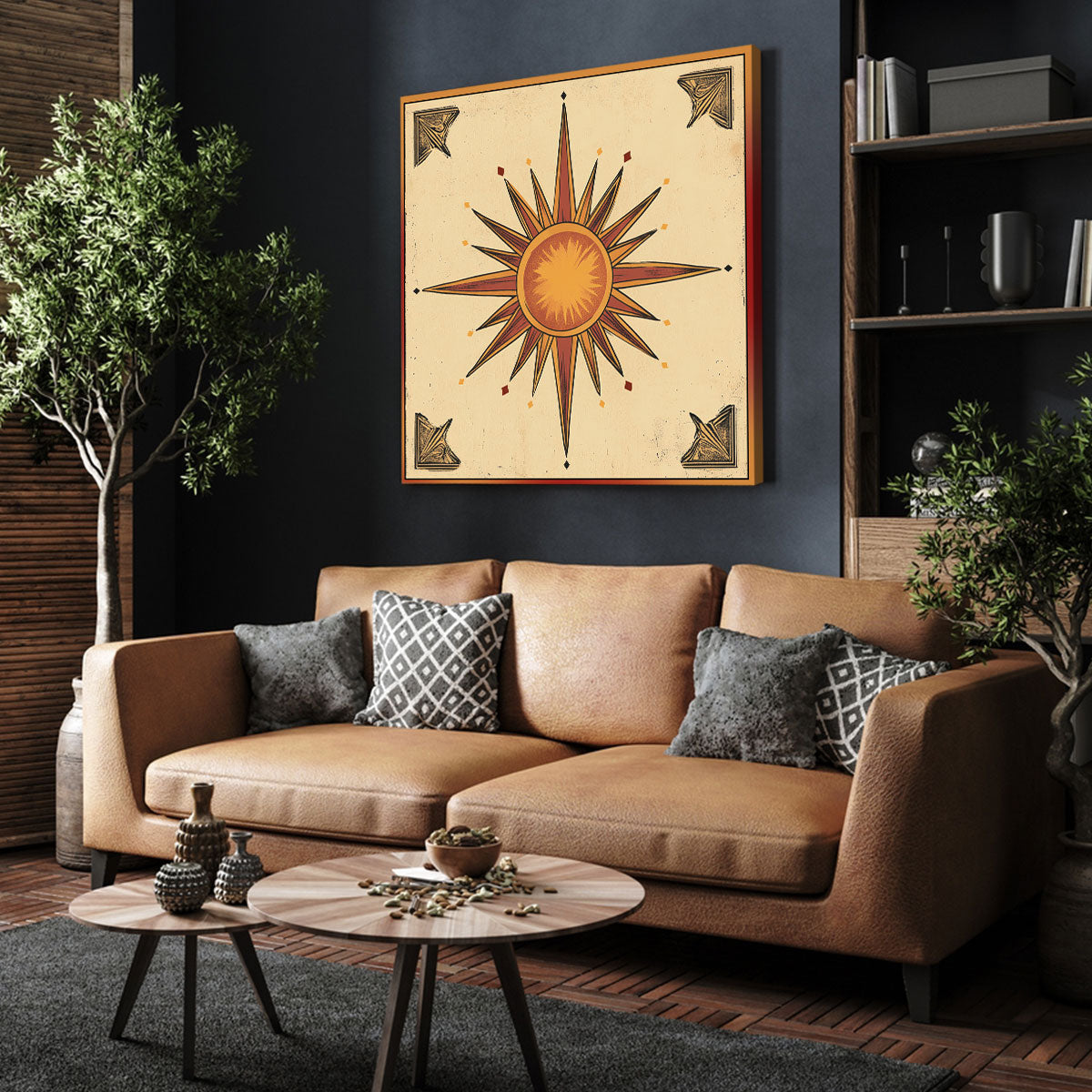 Ornate Compass Rose Boho Wall Decor