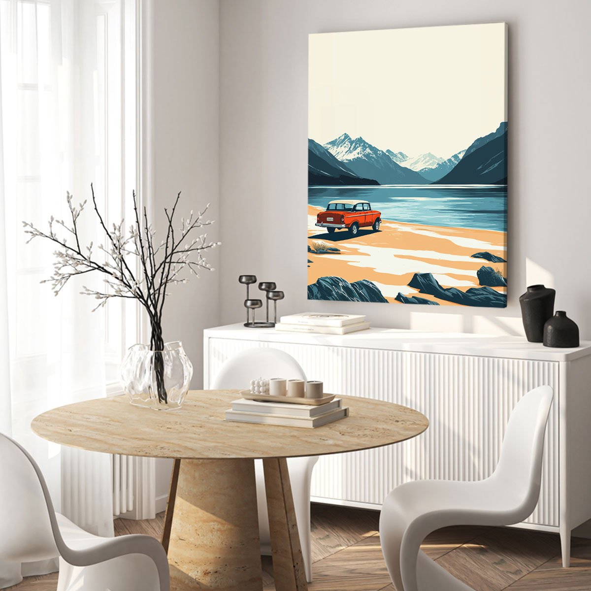 Classic Road Trip Escape Canvas Vintage Artwork