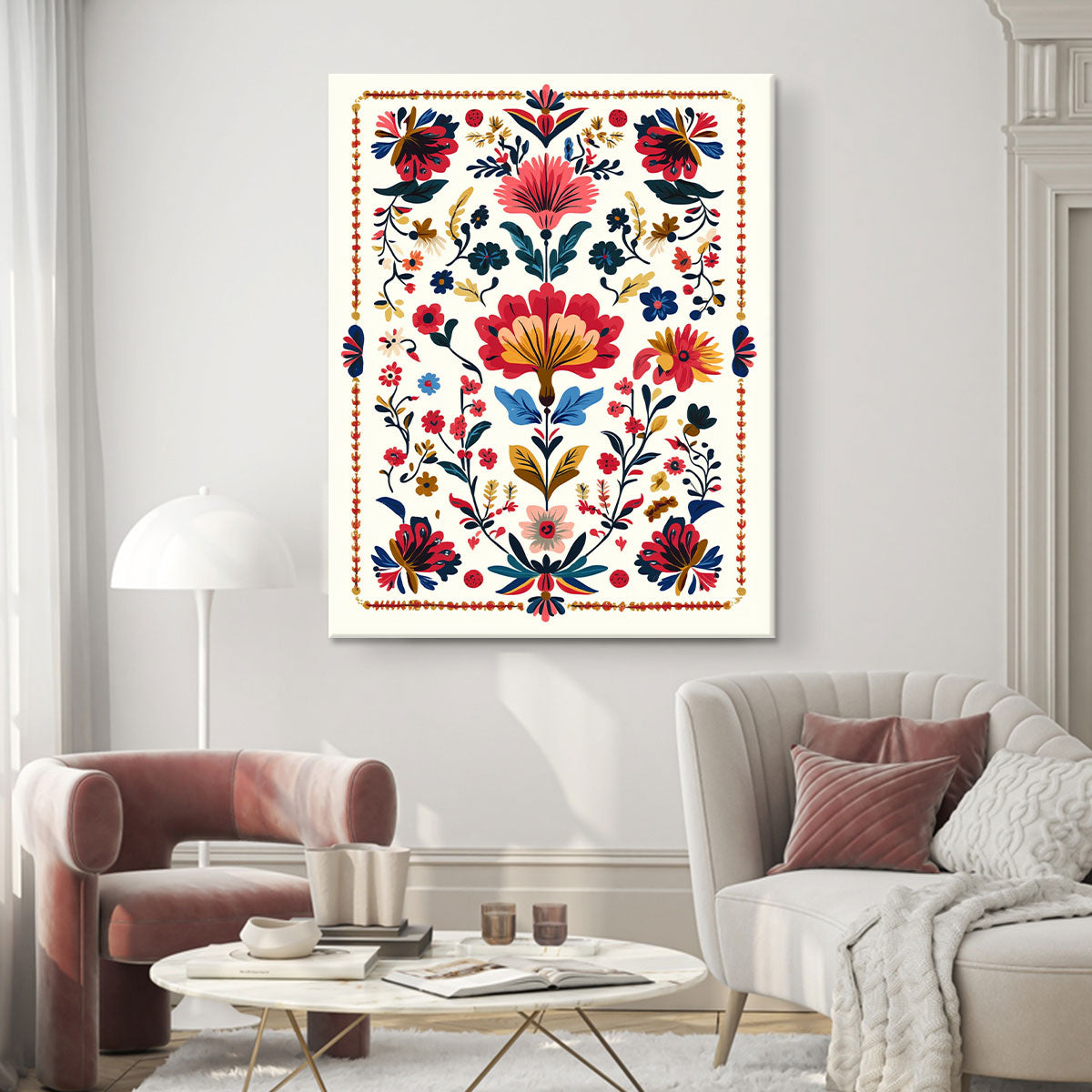 Vibrant Floral Pattern Boho Wall Decor