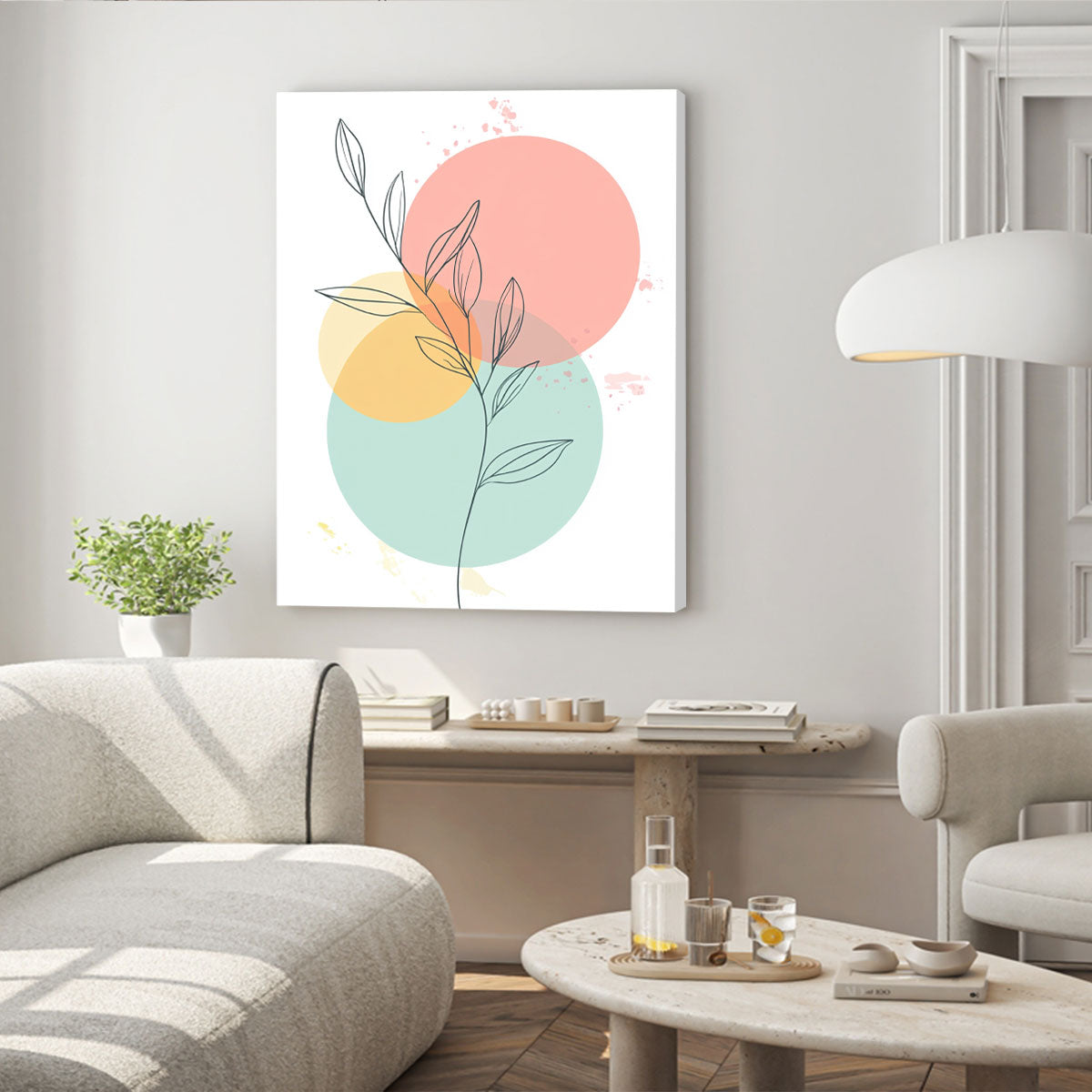 Leaf Line Art Minimalist Canvas Wall Art