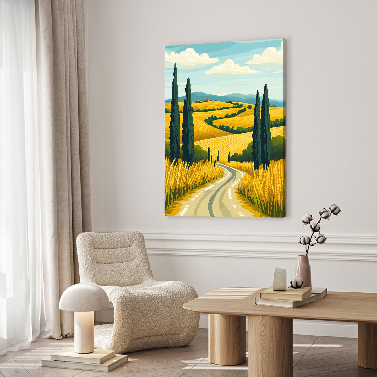 Cypress Trees Canvas Vintage Artwork