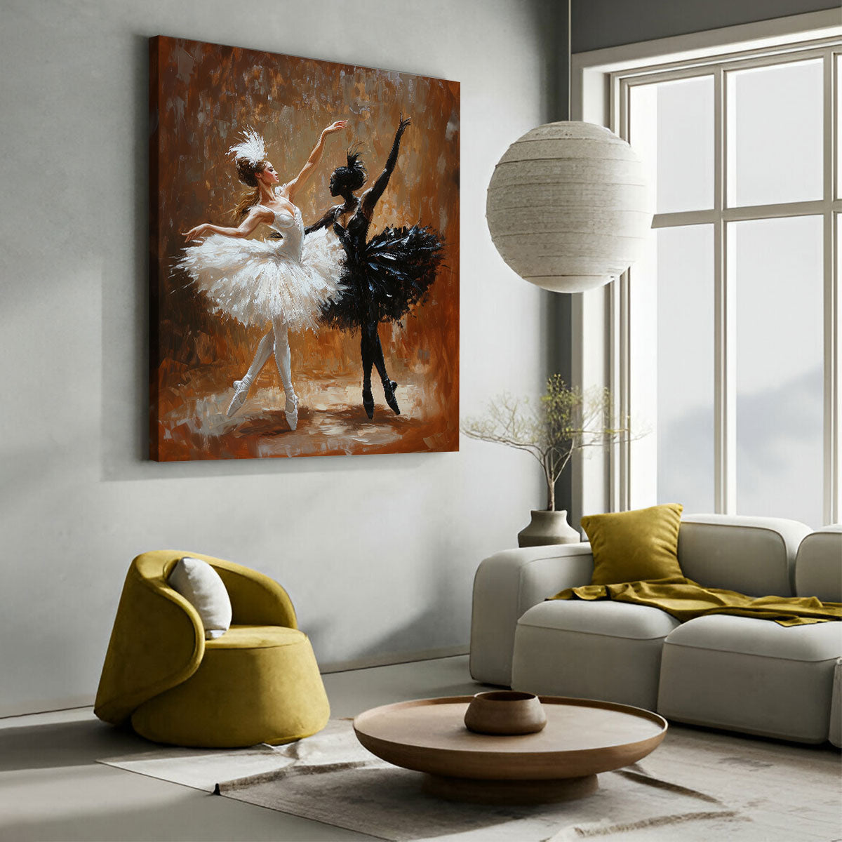 Swan Lake Ballet Dancers Oil Painting Canvas Wall Art