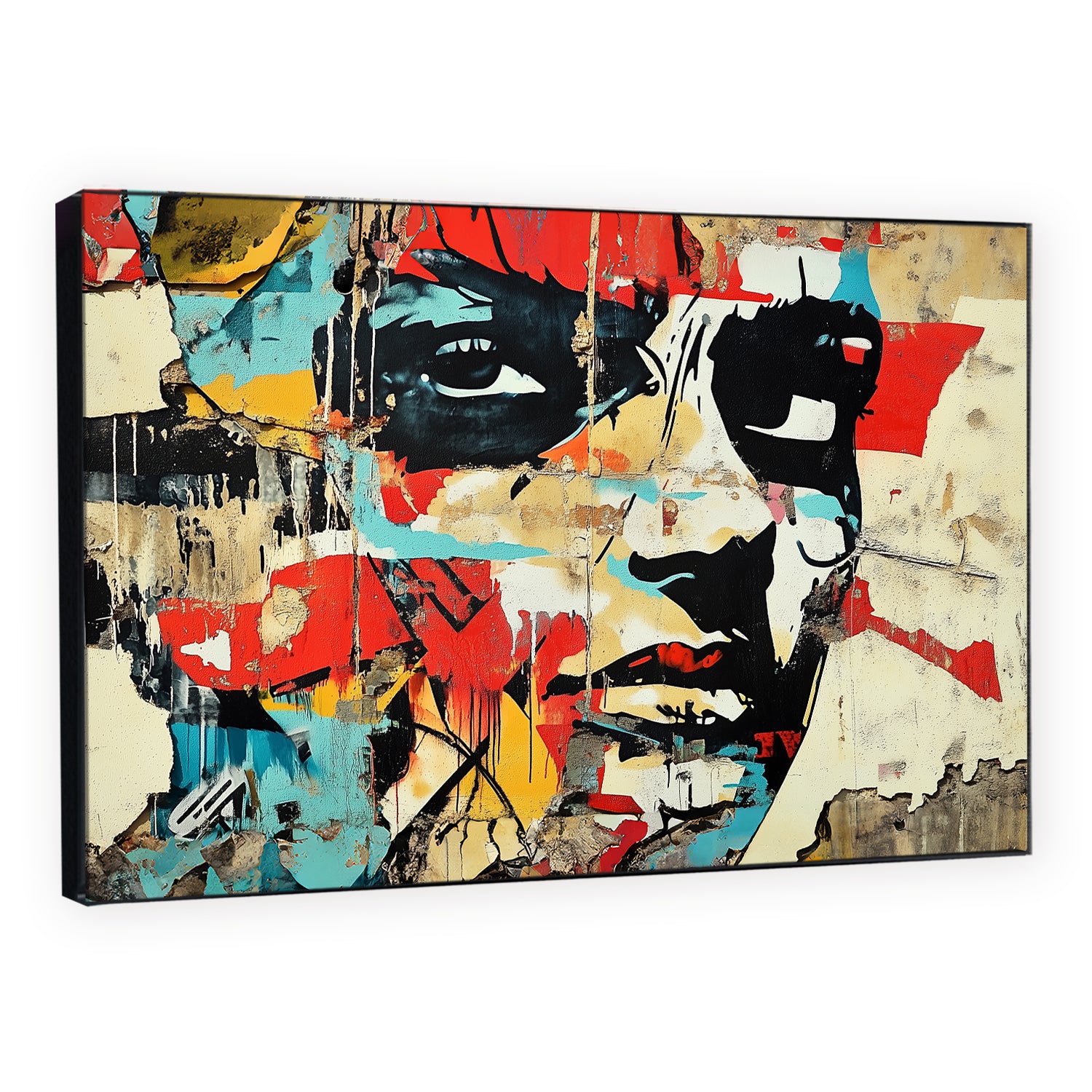 Urban Street Art Canvas With Bold Graffiti Layers
