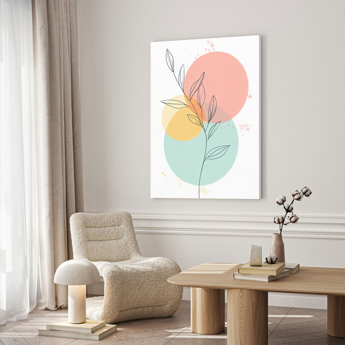 Leaf Line Art Minimalist Canvas Wall Art
