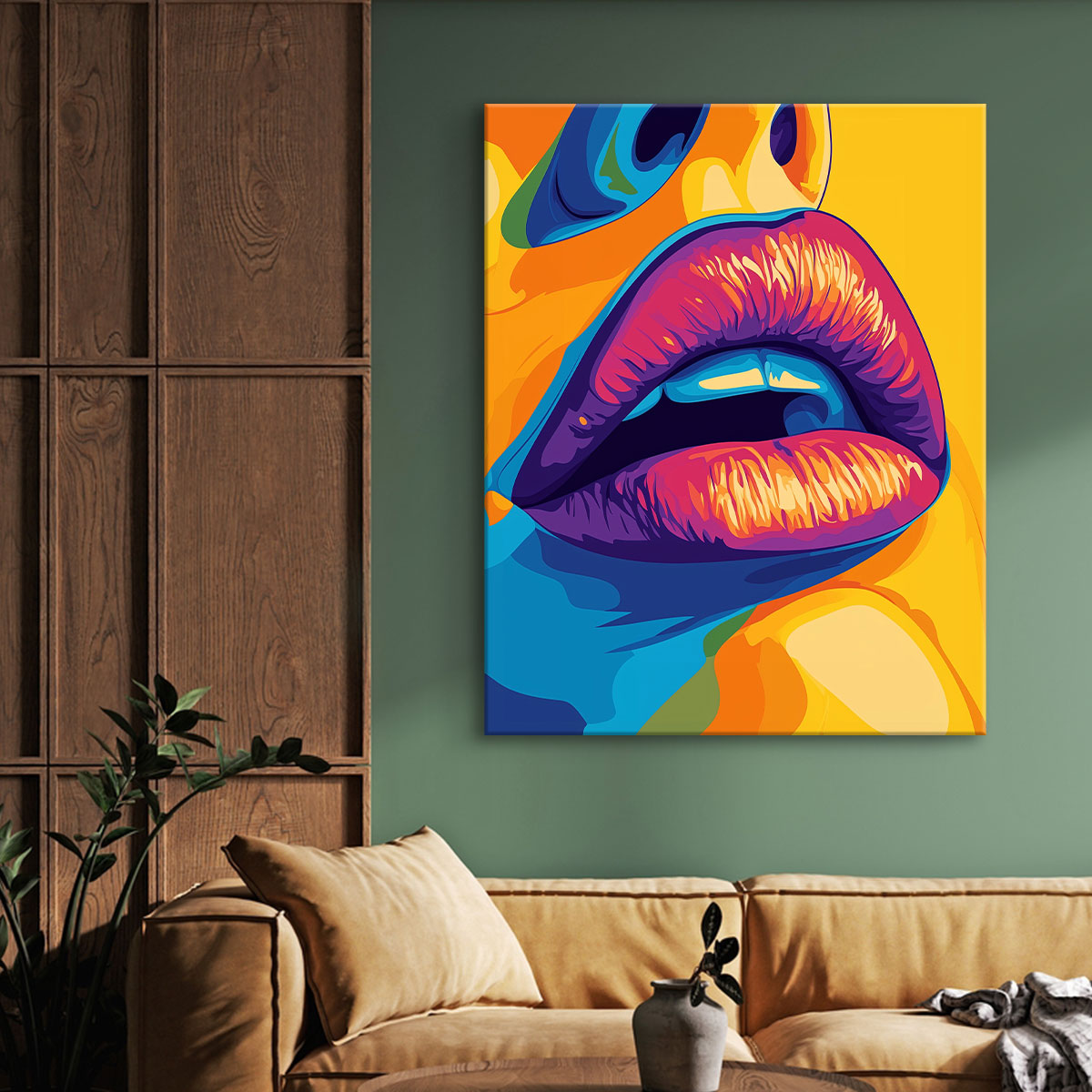 Pop Art Glamorous Lips Wall Art Print