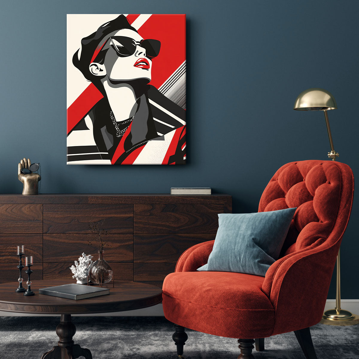 Bold Fashion Model – Modern Vector Art Canvas Print