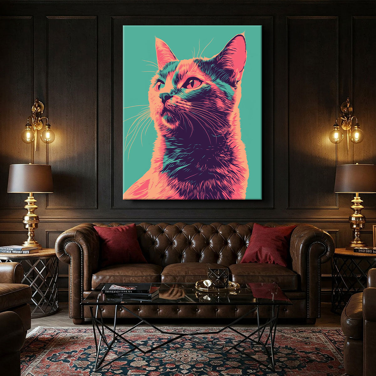 Vibrant Cat Modern Wall Artwork