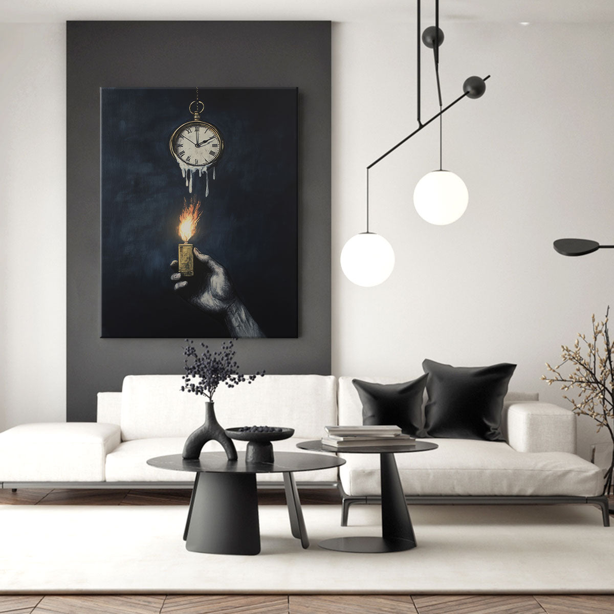 Clock Surreal Mixed-Media Canvas Wall Art