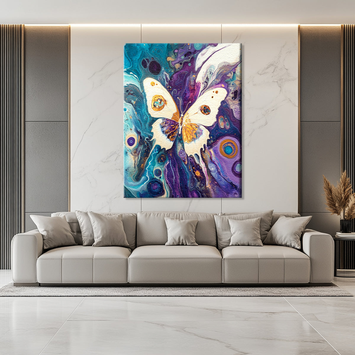 Ethereal Flight Fluid Art Abstract Canvas Wall Art