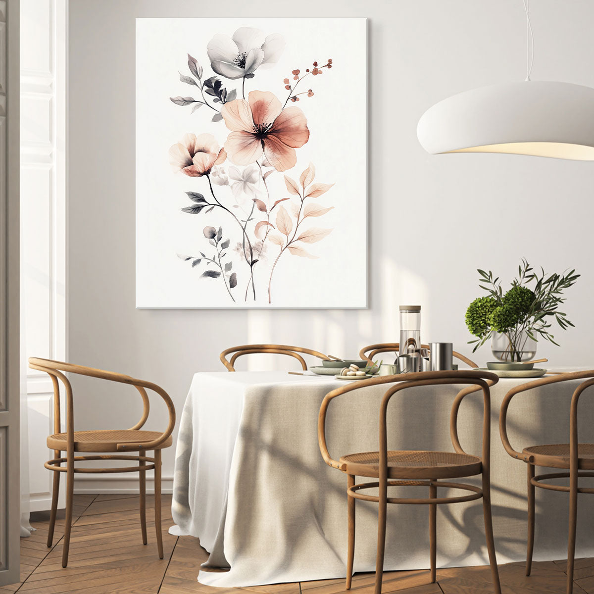 Botanical Watercolor - Minimalist Canvas Wall Art