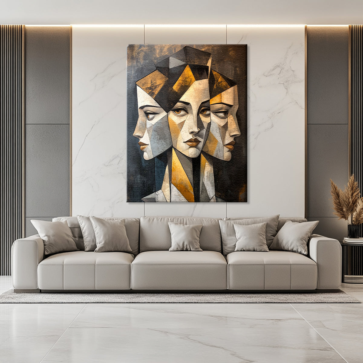 Reflections of Thought Abstract Portraiture Canvas Wall Art