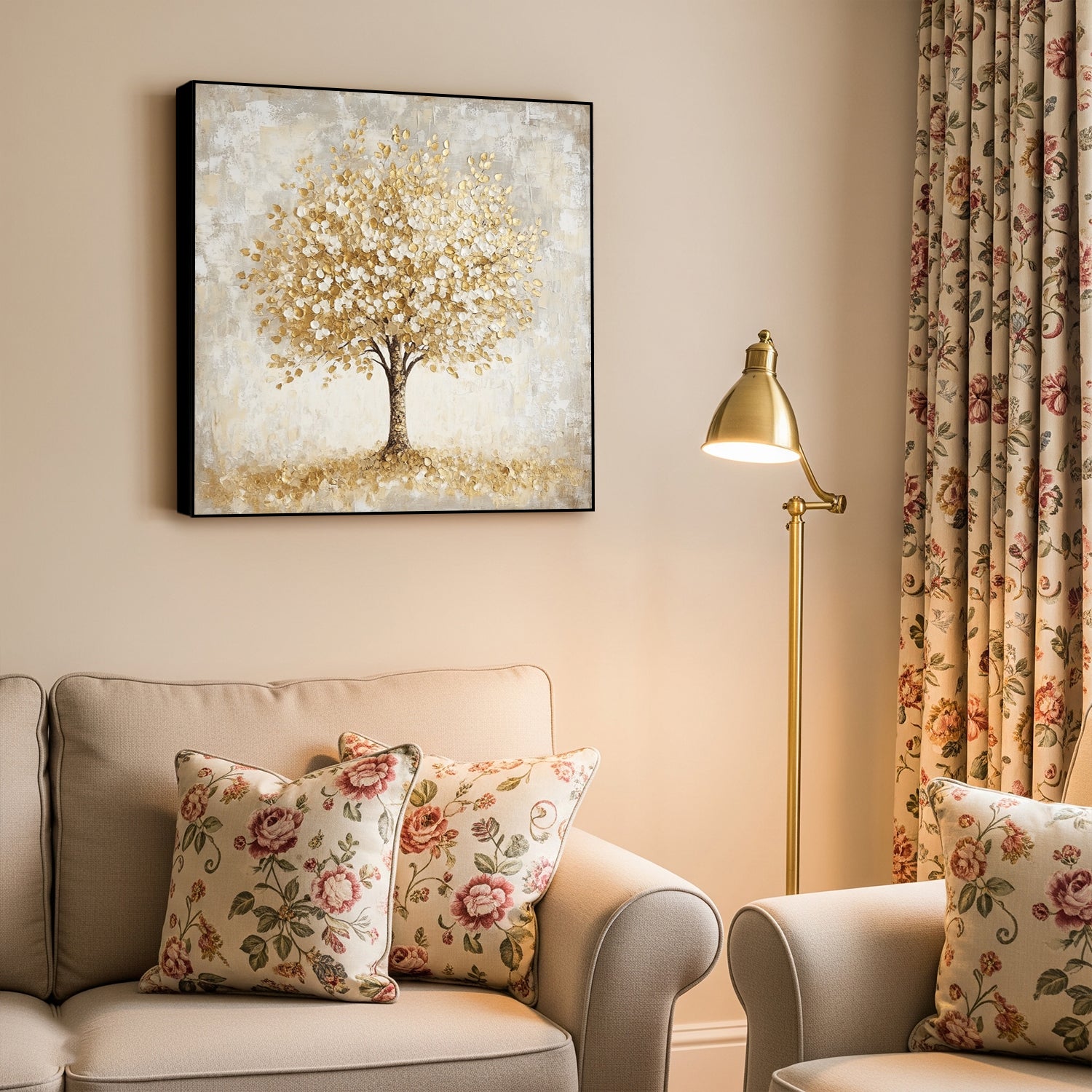 Gilded Elegant Golden Tree Artwork Canvas Print