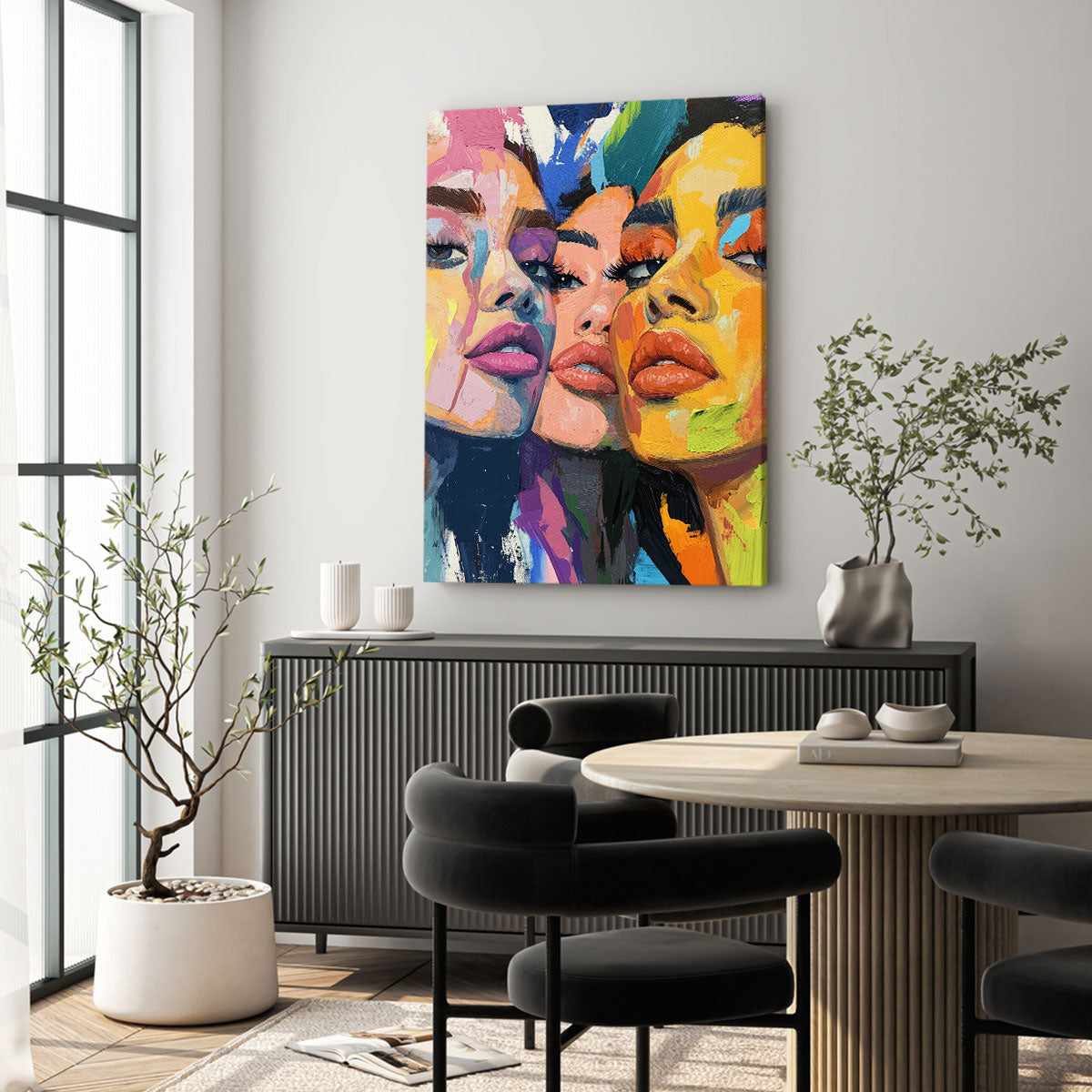 Chromatic Sisterhood Canvas Fine Arts Print