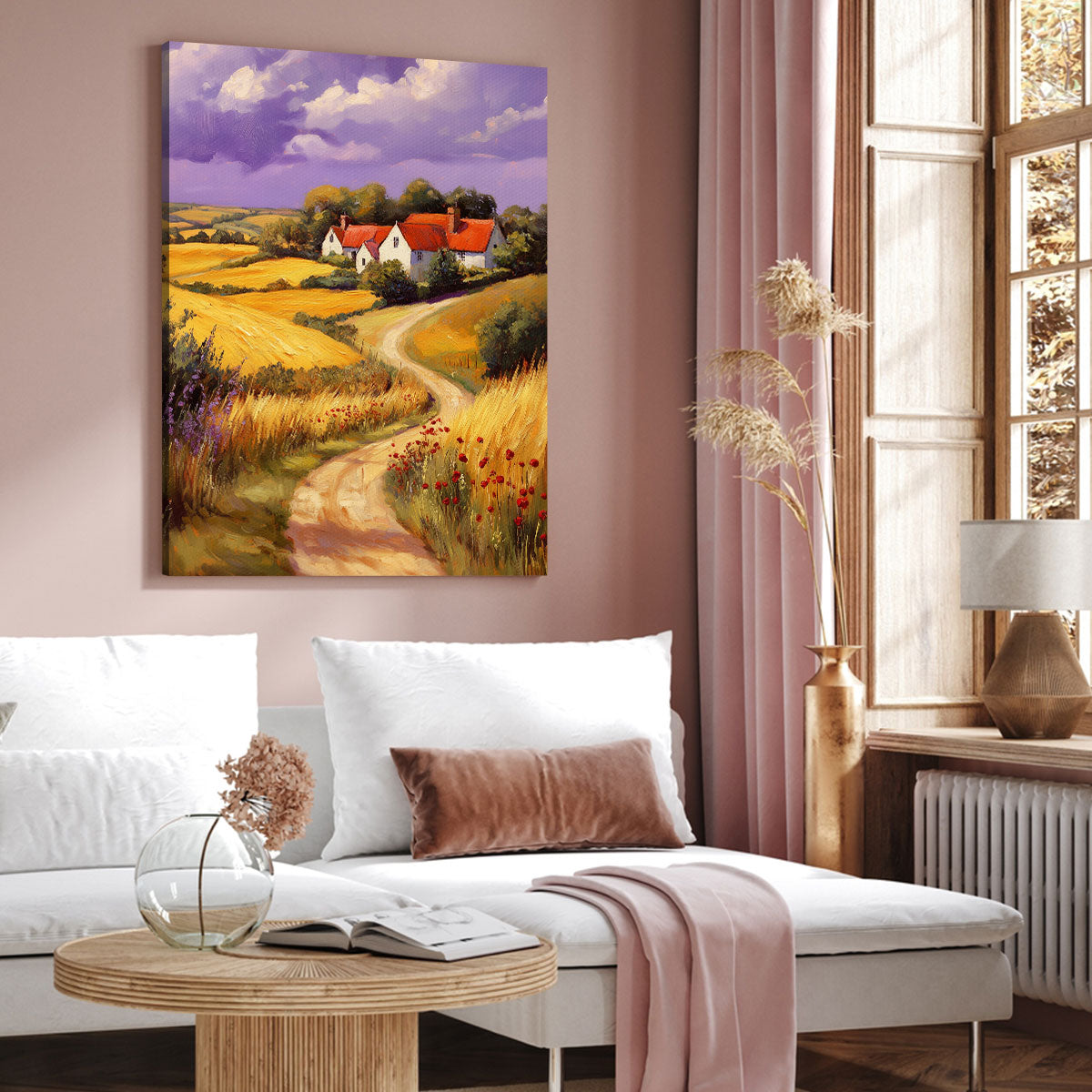 Farmhouse Landscape Canvas Fine Arts Print