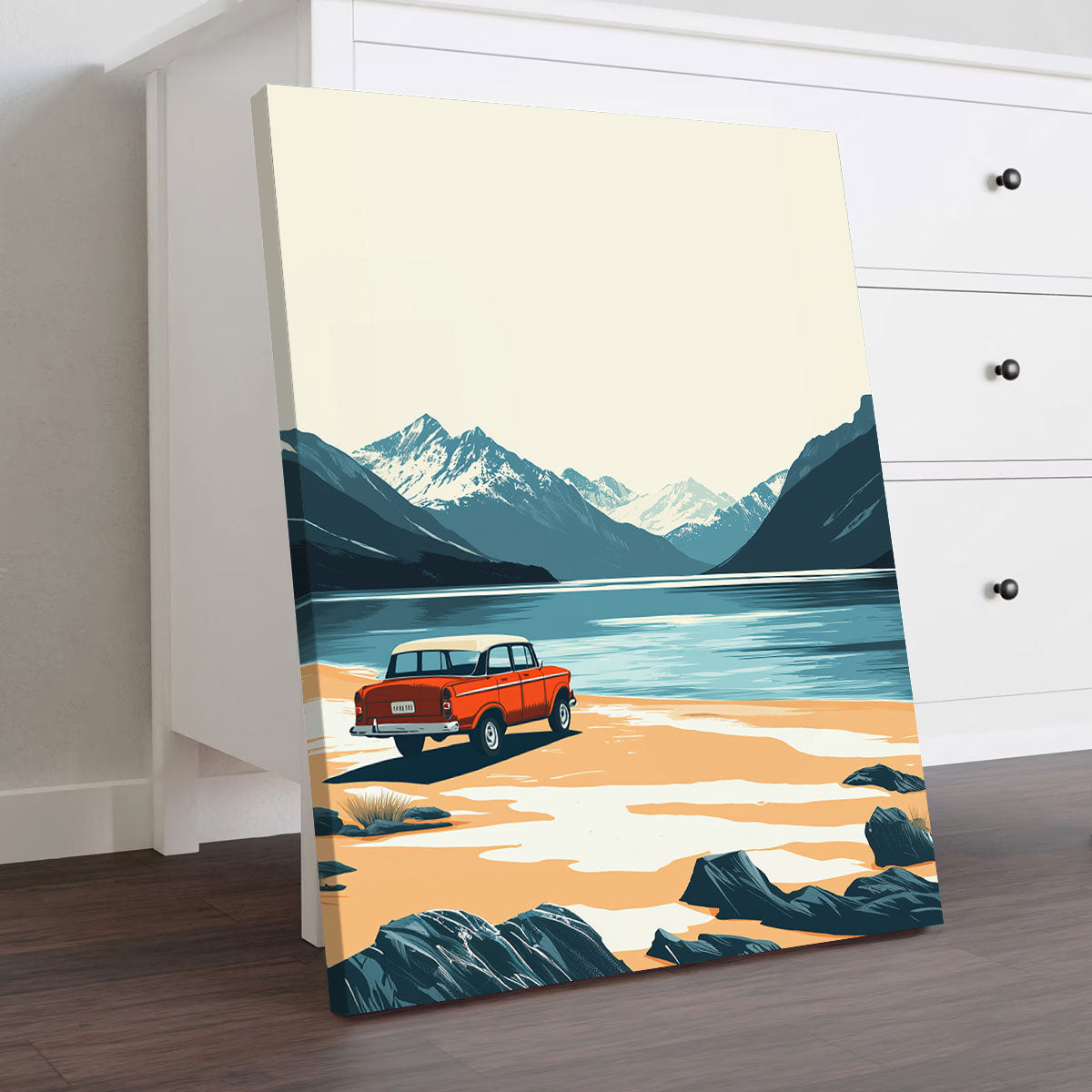 Classic Road Trip Escape Canvas Vintage Artwork
