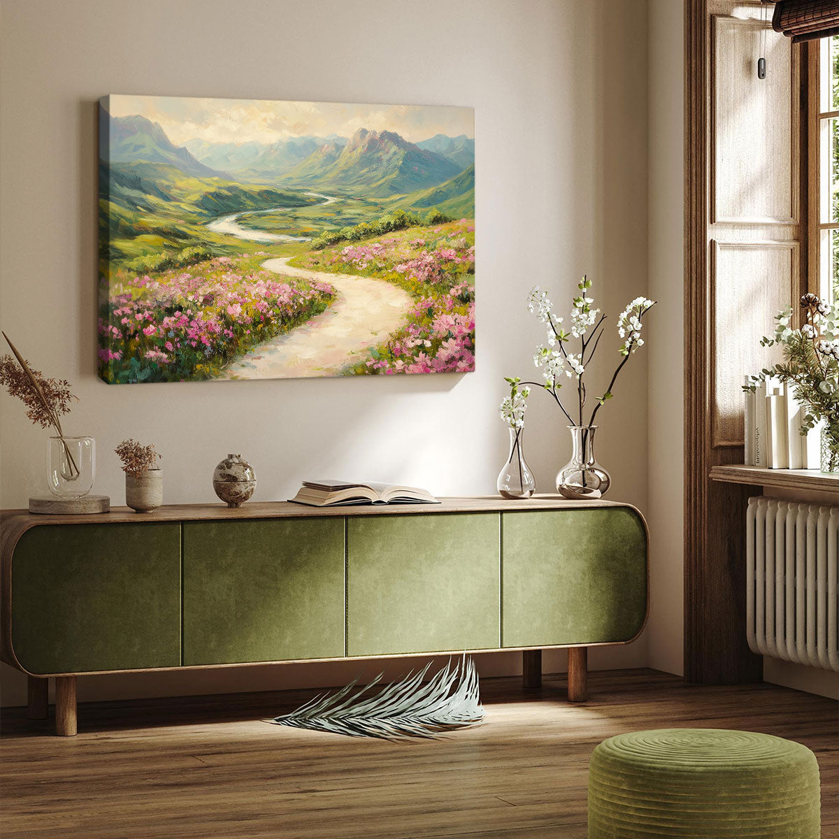 Blooming Valley Pathway Fine Arts Print