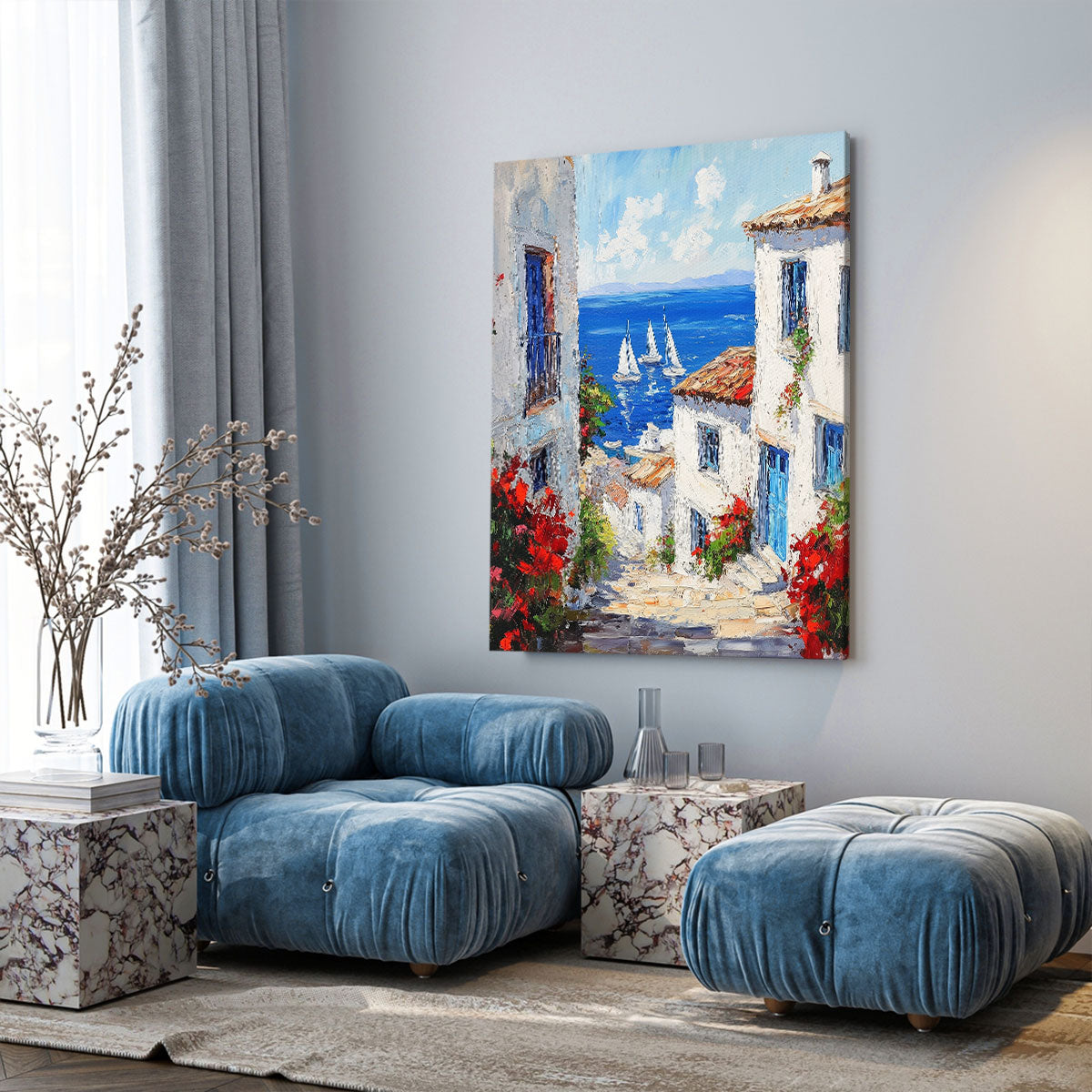 Mediterranean Art Azure Beach Wall Art