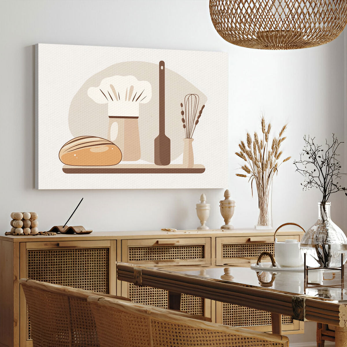 Minimalist Kitchen Utensils Canvas Wall Art