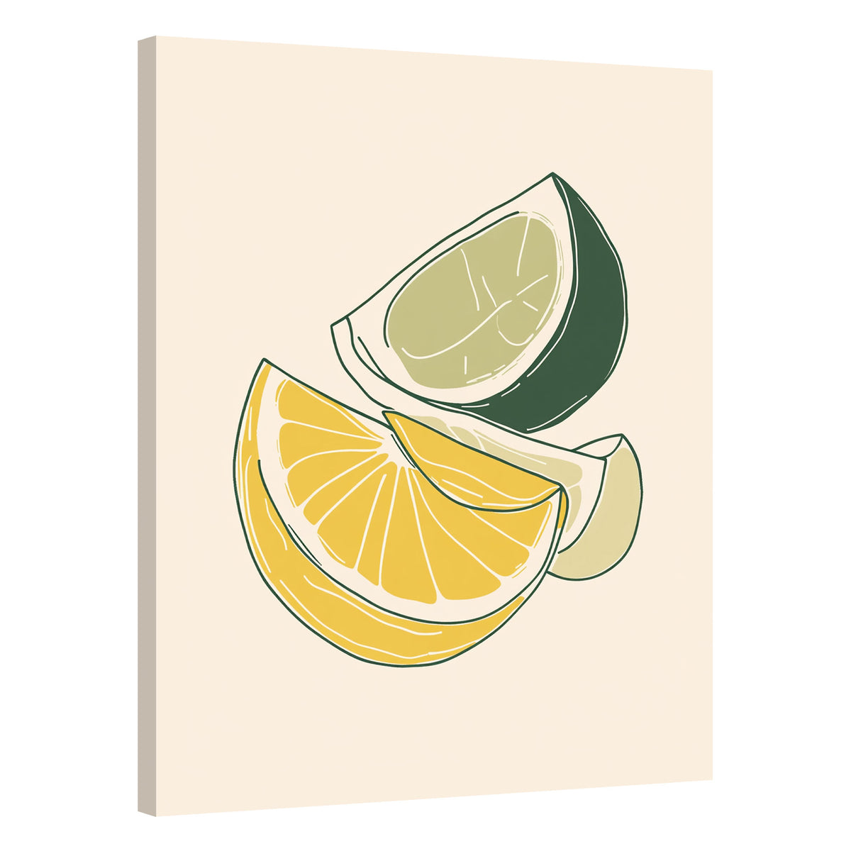 Lemon And Lime Slices Abstract Wall Art