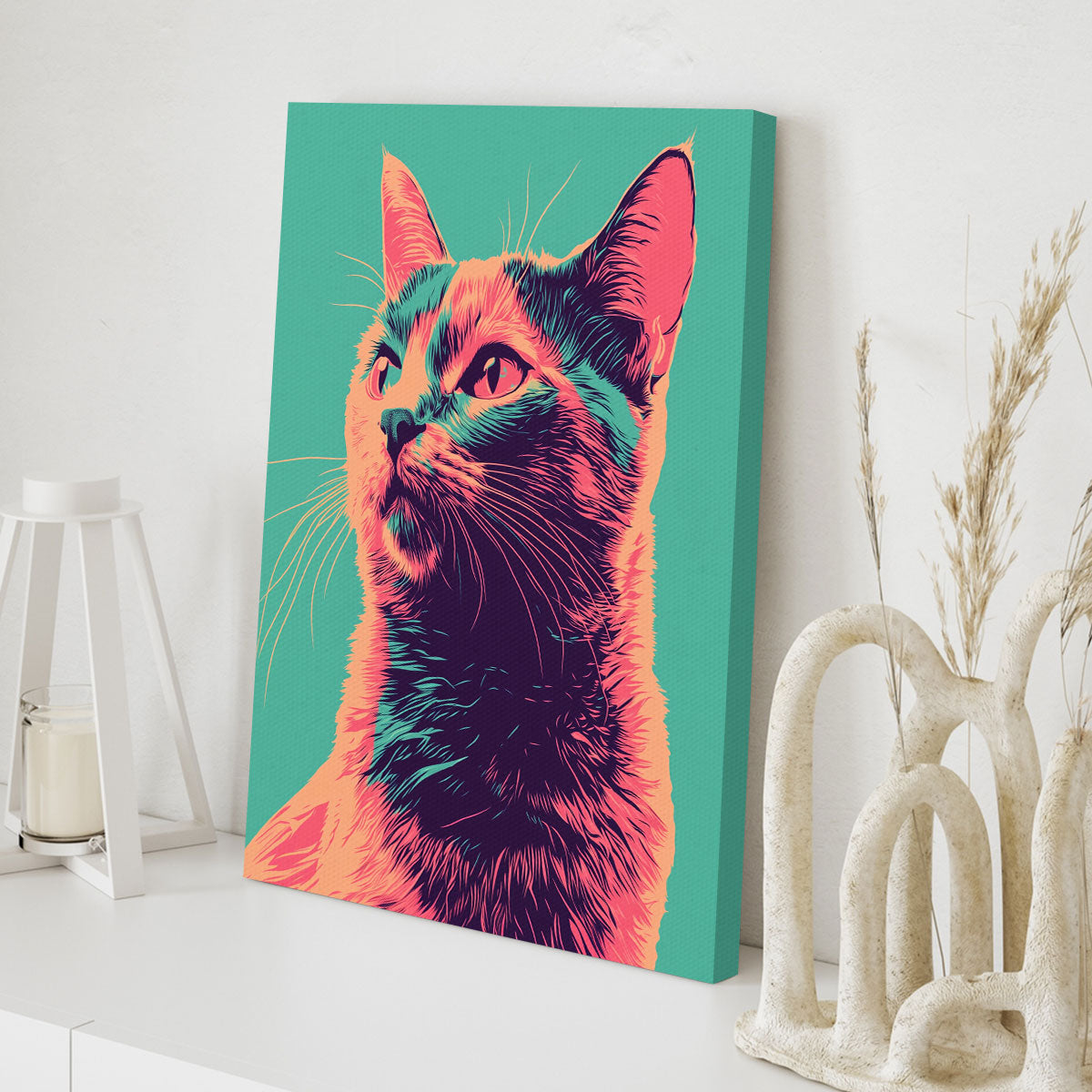 Vibrant Cat Modern Wall Artwork