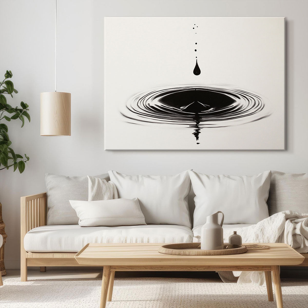 The Movement of Water – Minimalist Ripple Effect Canvas Wall Art