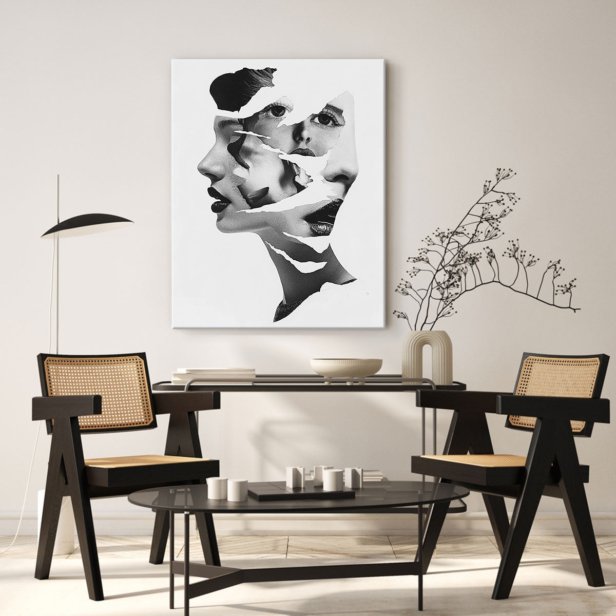 Fragmented Faces Abstract Wall Art