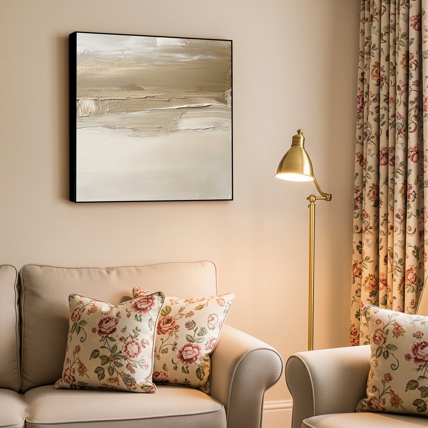 Monochrome Beige Wall Art Abstract Wall Decor