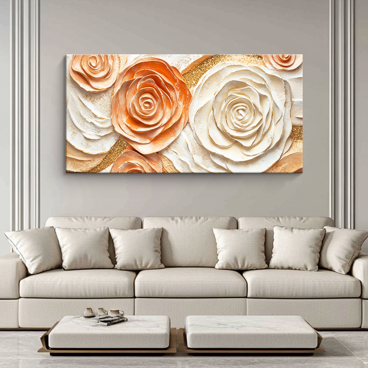 Elegant Blossom Floral Art Abstract Canvas for Living Room