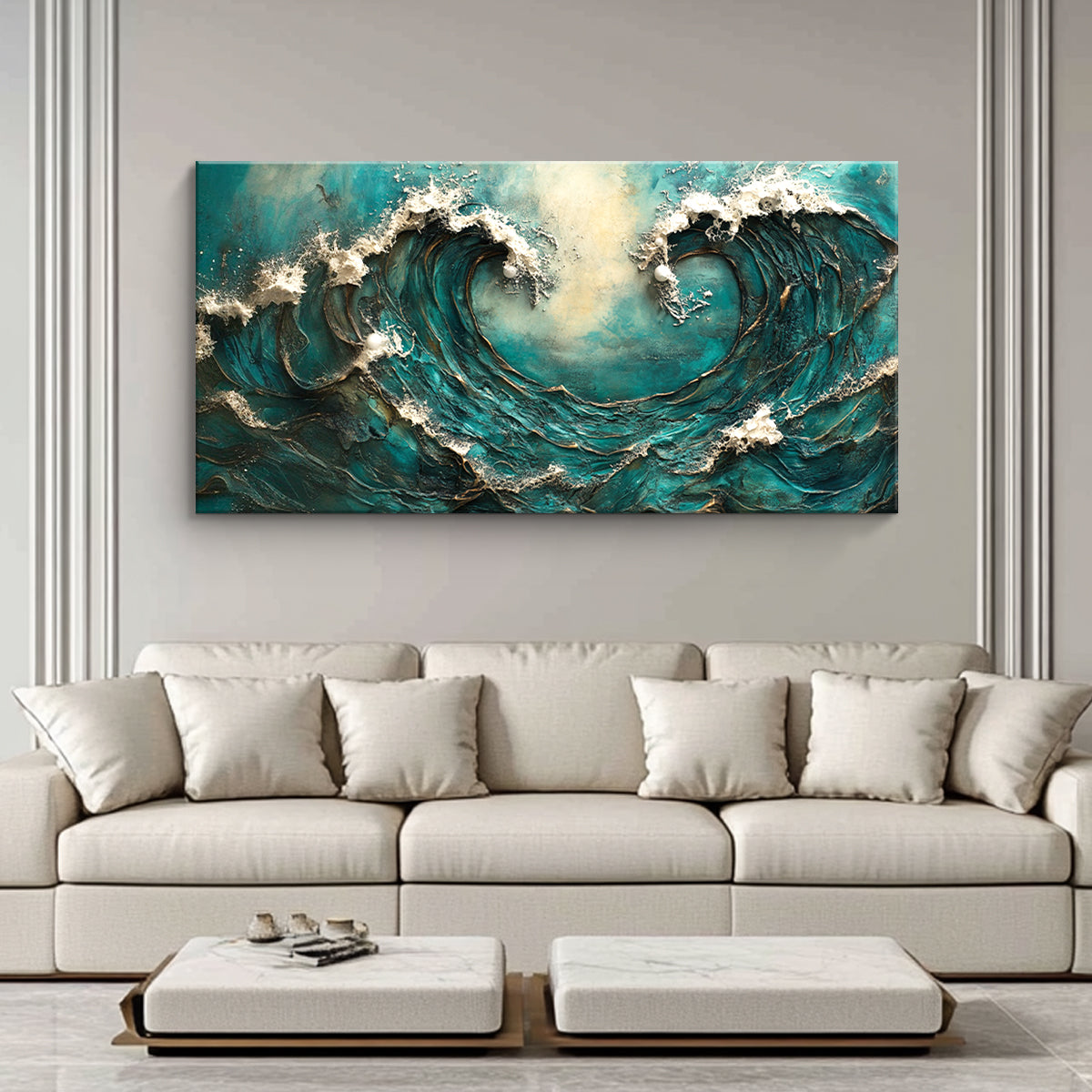 Tidal Embrace Landscape Abstract Canvas Wall Art
