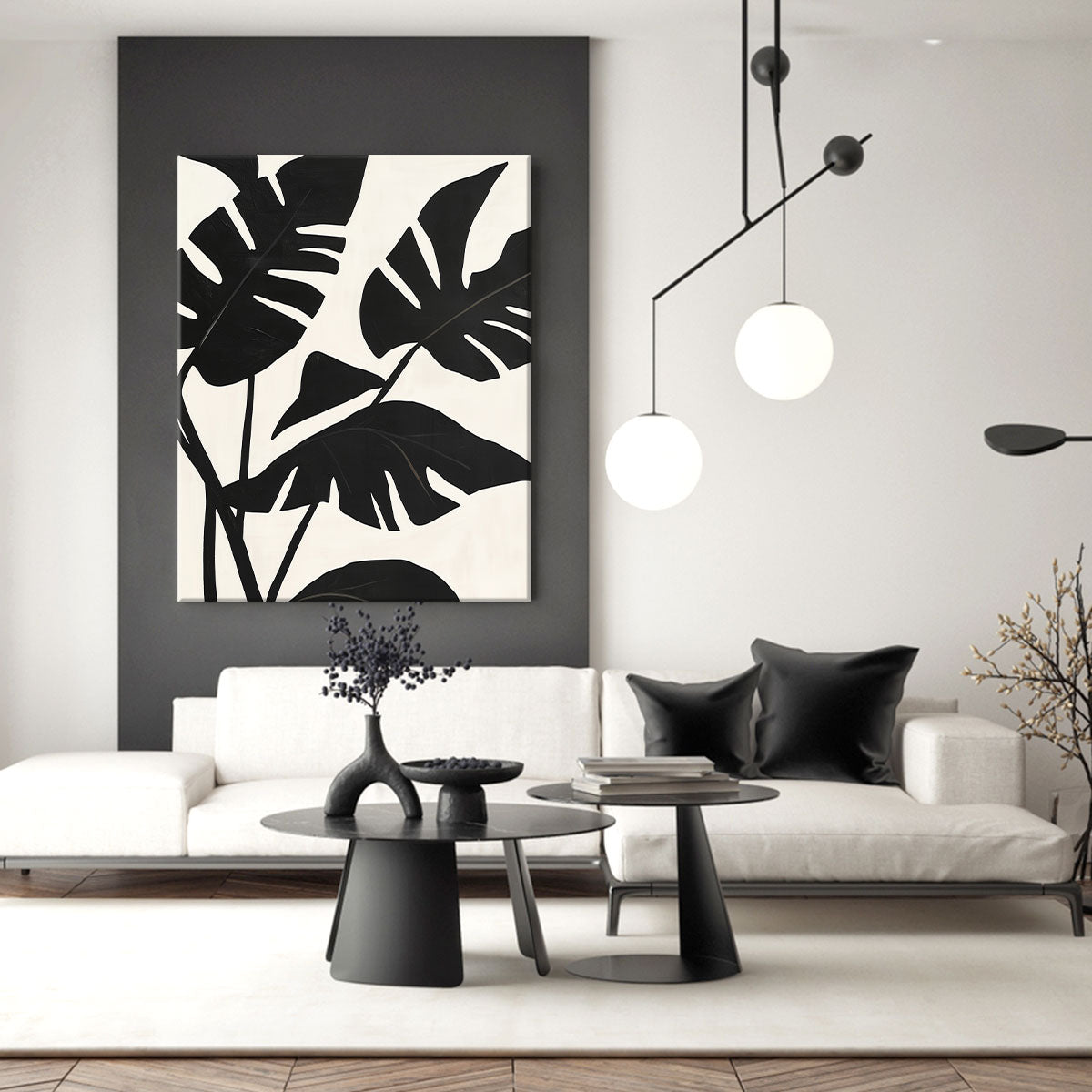 Monstera Leaf Canvas Abstract Wall Art