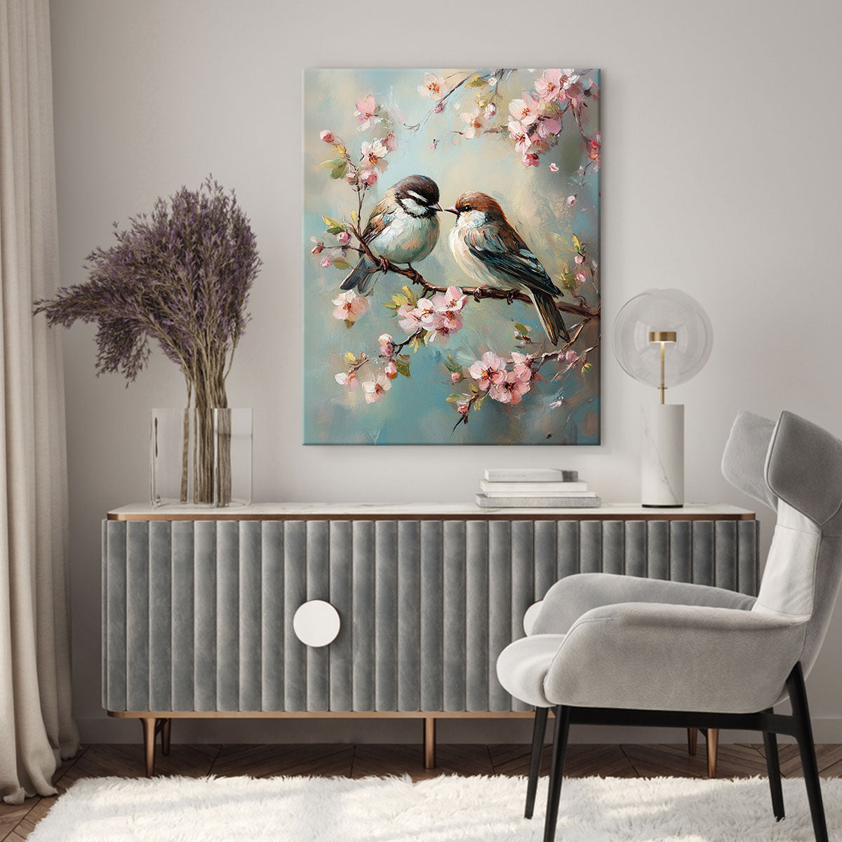 Resting Birds - Vintage Oil Painting Canvas Print