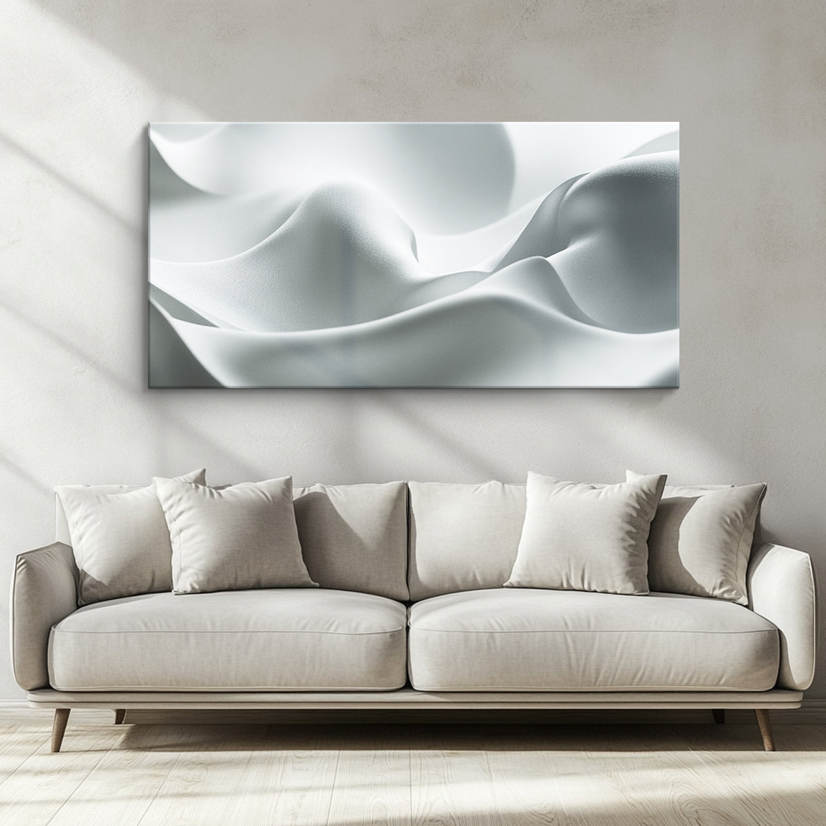 Silken Serenity Minimalist Abstract Canvas Wall Art for Living Room
