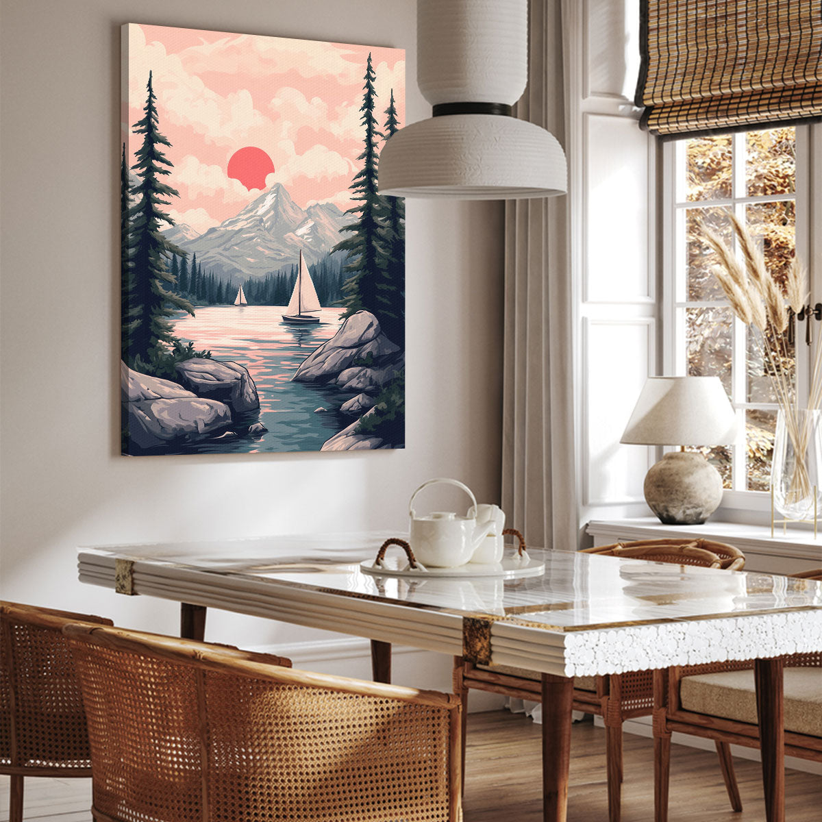 Serene Alpine Sail Fine Arts Print
